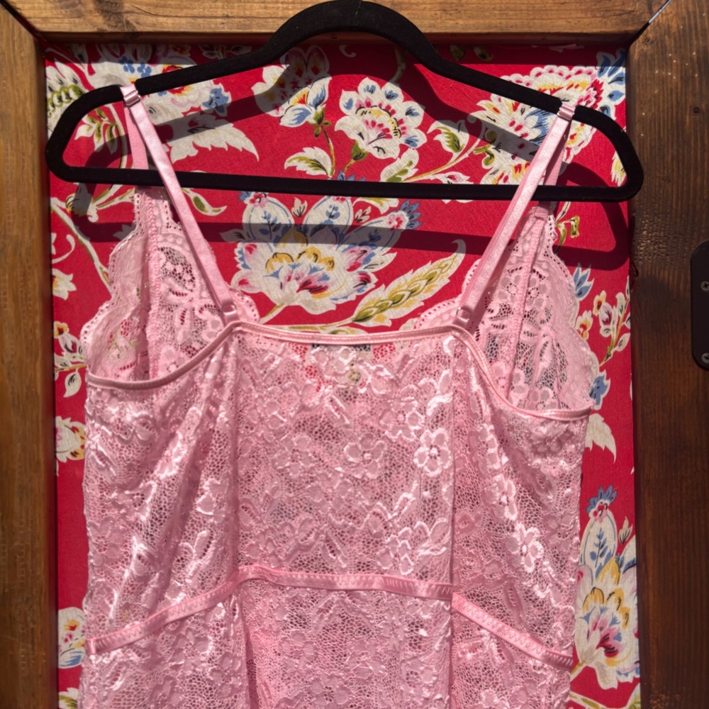 Pink Lace Babydoll Coquette Ruffled Mini Lingerie Dress Chemise Fairy Size XXL - Picture 4 of 10